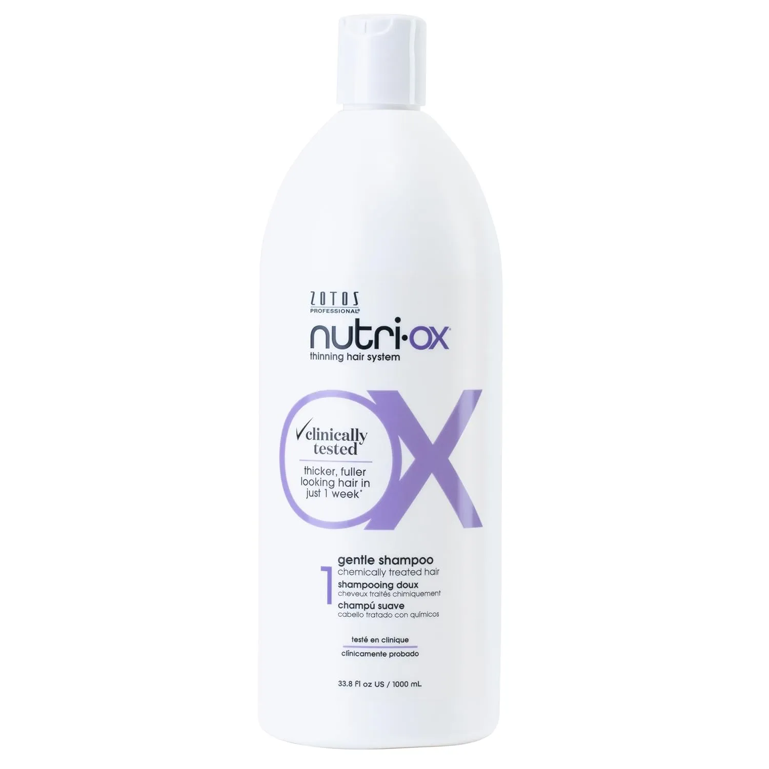 NUTRI-OX Gentle Shampoo Chemically-Treated for Colored Thinning Hair | Thicker, Fuller-Looking Hair | Clinically & Dermatologically Tested | Peppermint | Color-Safe