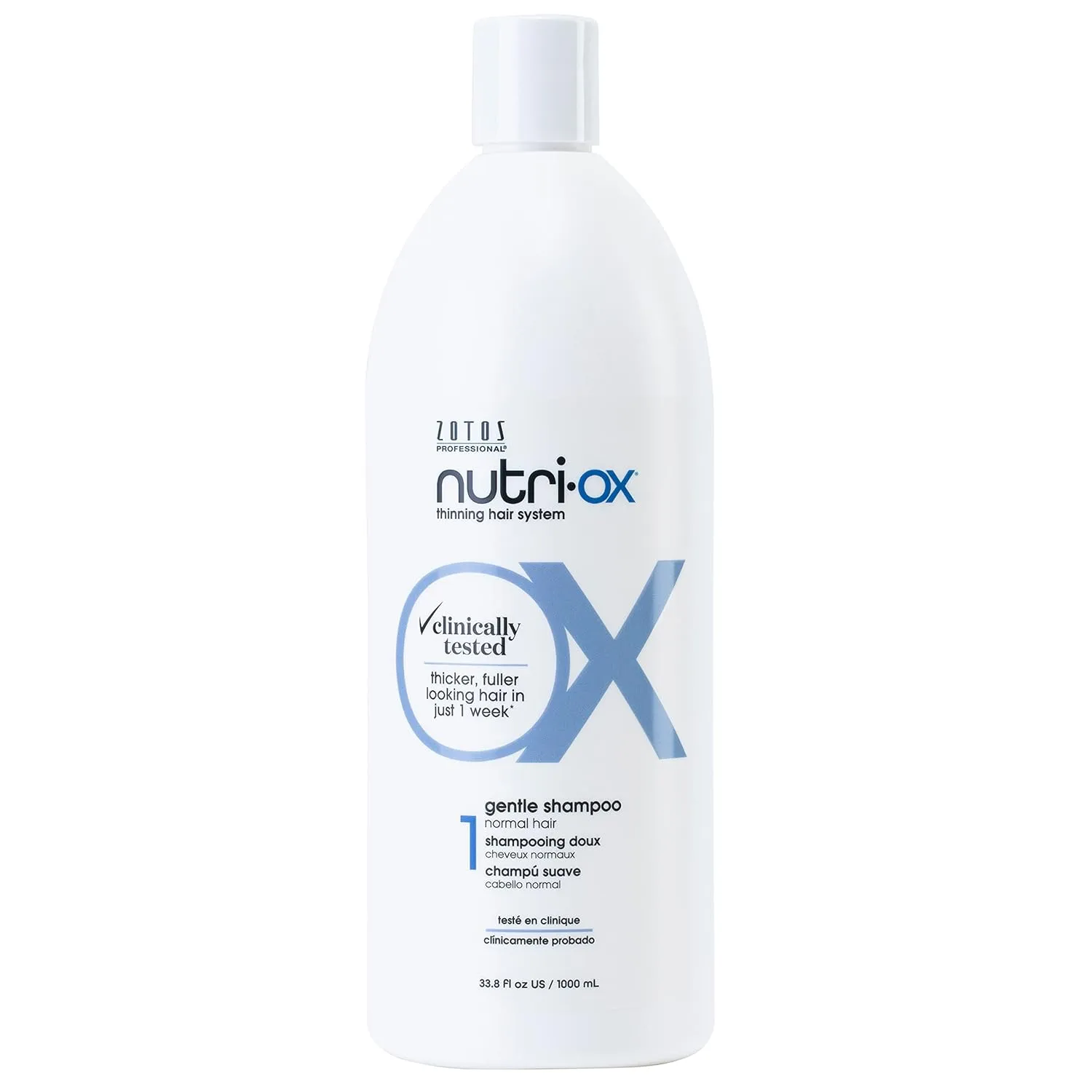 NUTRI-OX Gentle Shampoo Normal for Thinning Hair | Thicker, Fuller-Looking Hair | Clinically & Dermatologically Tested | Peppermint | Color-Safe