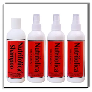 Nutrifolica Natural Hair Loss Treatment - 3 Bottles Plus 1 Free Shampoo - Guaranteed