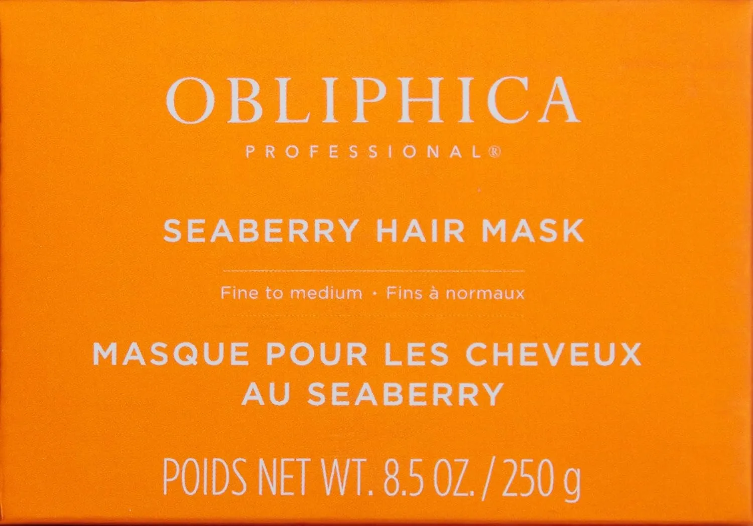 Obliphica Seaberry Hair Mask - Deep Conditioning Hydrating Treatment for Dry and Damaged Hair - Fine, Frizzy, and Color-Treated Hair - 8.5 Ounce (Pack of 1)
