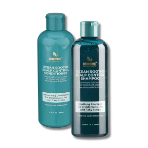 Ocean Soothe Scalp Control Shampoo & Conditioner Bundle with Concentrated Magnesium Salt and Cucumber Juice to Hydrate Dry, Flaky Scalps, Nourish Hair Follicles, 300mL ea