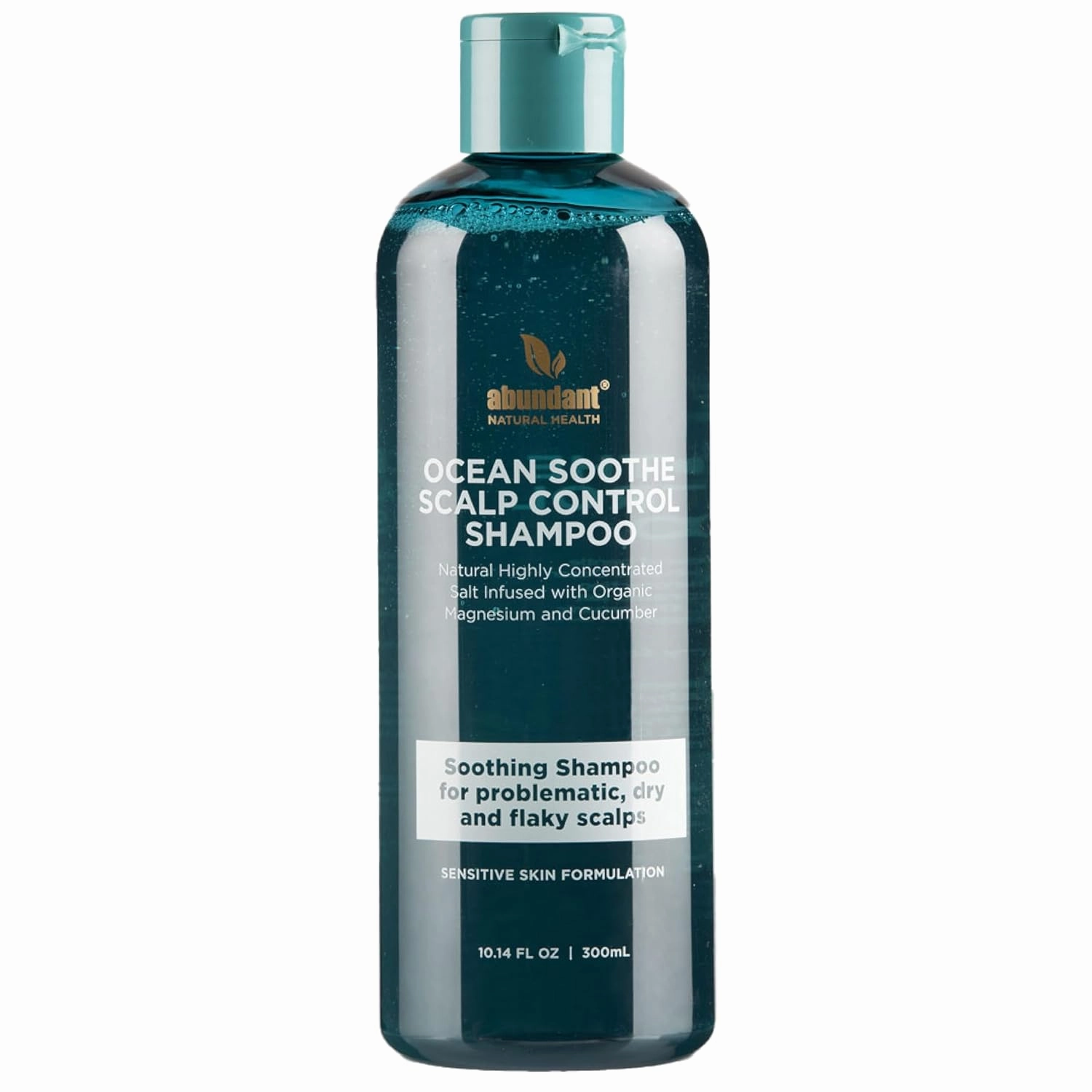 Ocean Soothe Scalp Control Shampoo with Highly Concentrated Magnesium Salt and Cucumber Juice to Hydrate Dry, Flaky Scalps, Nourish and Protect Hair Follicles, 300mL