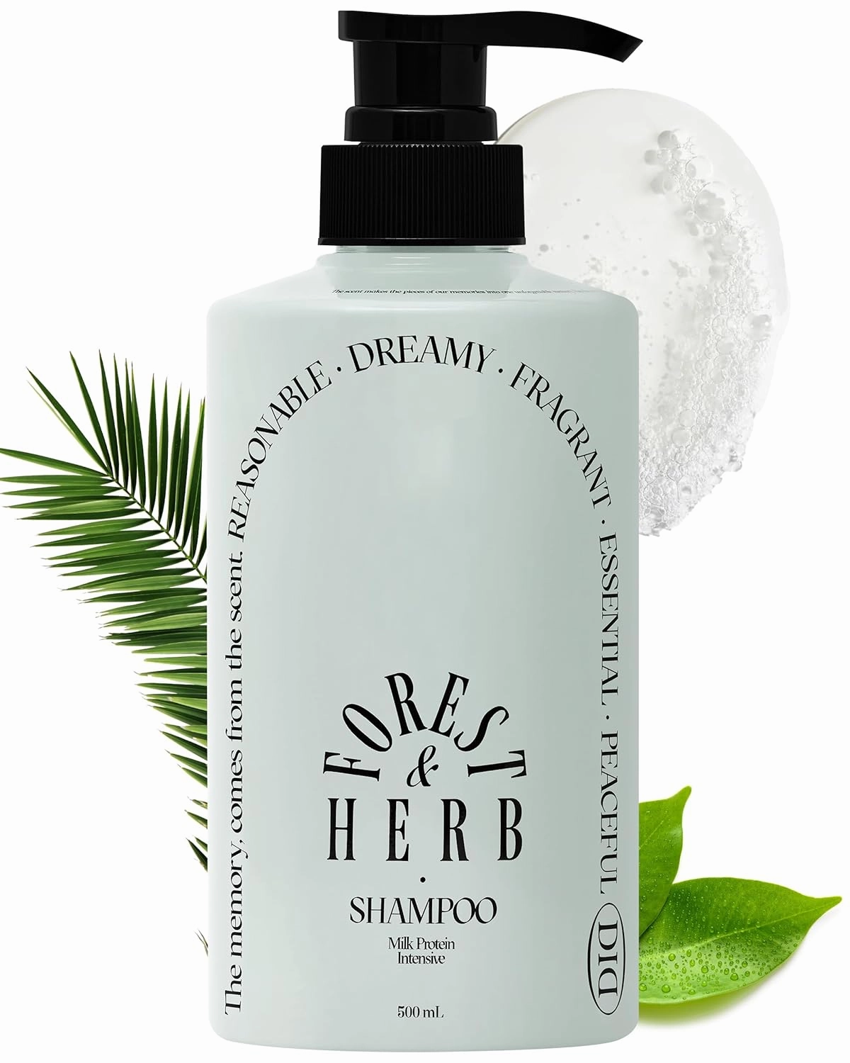 ODID Milk Protein Intensive Shampoo - Korean Volumizing and Hair Loss Relief Perfume Shampoo for Damaged Hair - Natural Green Herb Scent - pH5.5 Scalp Purifying, 16.9 fl.oz.