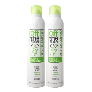OFF THE RECORD Dry Shampoo - 2 Pack of Tropical Paradise | Soothing & Hydrating | Biotin   Aloe Vera | Scalp Nourishment & Hair Strengthening - 21.3 oz