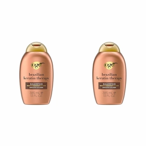 OGX Brazilian Keratin Therapy Shampoo for Shiny Hair, Sulfate-Free, with Coconut Oil and Avocado Oil, 13 Fl Oz (Pack of 2)