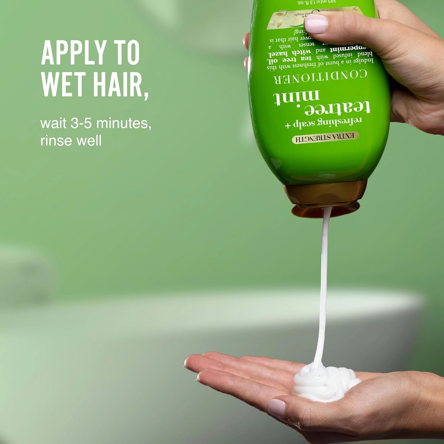 OGX Extra Strength Refreshing Scalp   Teatree Mint Conditioner, Invigorating Conditioner with Tea Tree & Peppermint Oil & Witch Hazel, Paraben-Free, Sulfate-Free Surfactants, 25.4 Fl Oz