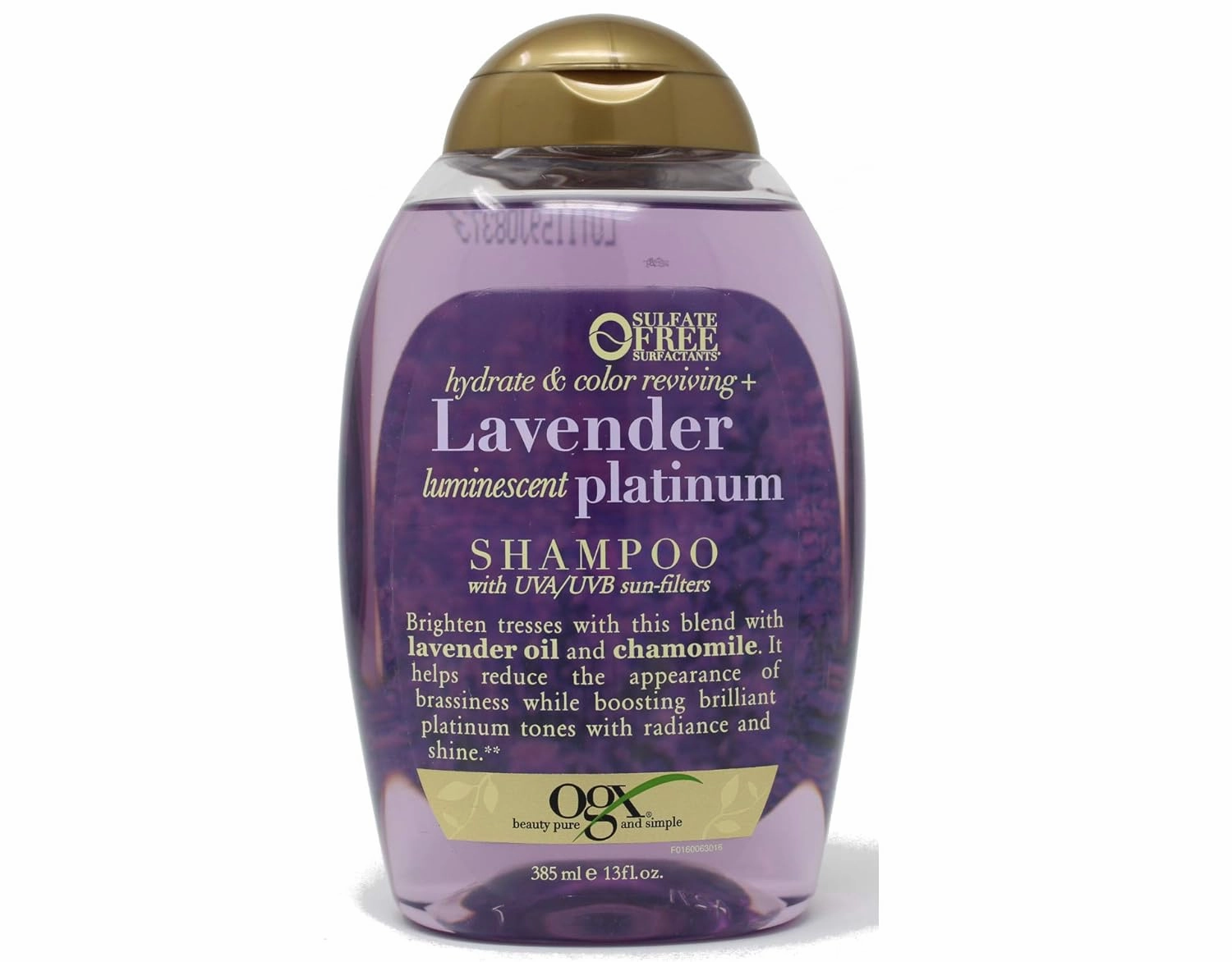 OGX Hydrate & Color Reviving   Lavender Luminescent Platinum Shampoo, 13 Ounce Bottle