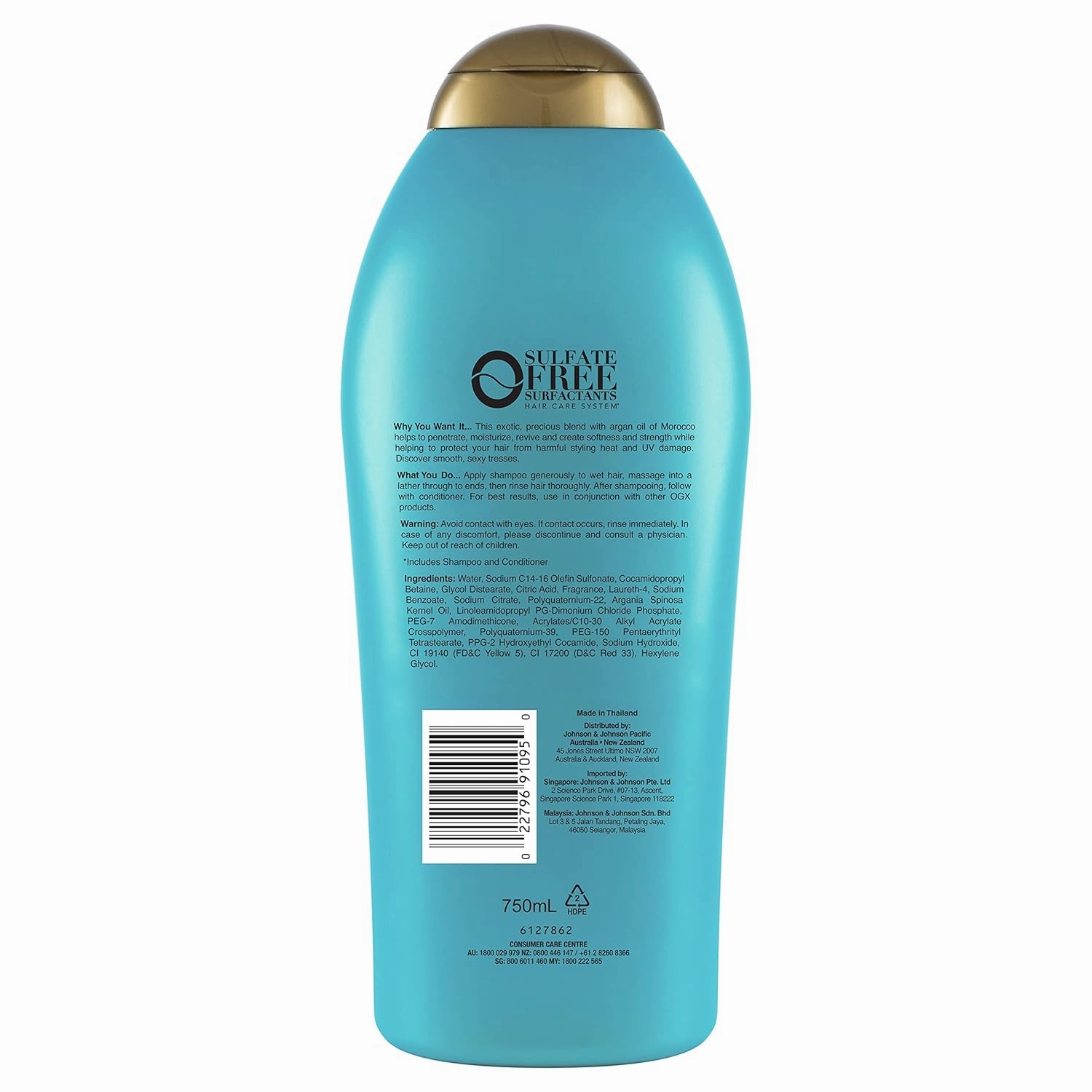 OGX Renewing   Argan Oil of Morocco Hydrating Hair Shampoo, Cold-Pressed to Help Moisturize, Soften & Strengthen Hair, Paraben-Free with Sulfate-Free Surfactants, 25.4 fl oz (Pack of 2)