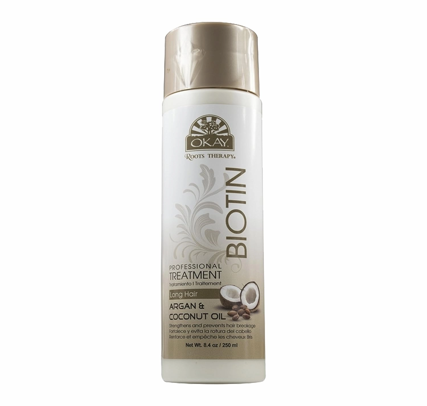 OKAY | Roots Therapy Professional Biotin Treatment | For All Hair Types | Revitalize - Strengthen - Prevent Breakage | With Argan & Coconut Oil | Free of Paraben, Silicone, Sulfate | 8.4 oz