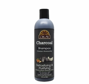 Okay Charcoal Shampoo For All Hair Types & Textures Detoxifying & Purifying With Almond, Argan & Avocado Oil Sulfate, Silicone & Paraben Free 12 Ounce , 12 Ounce