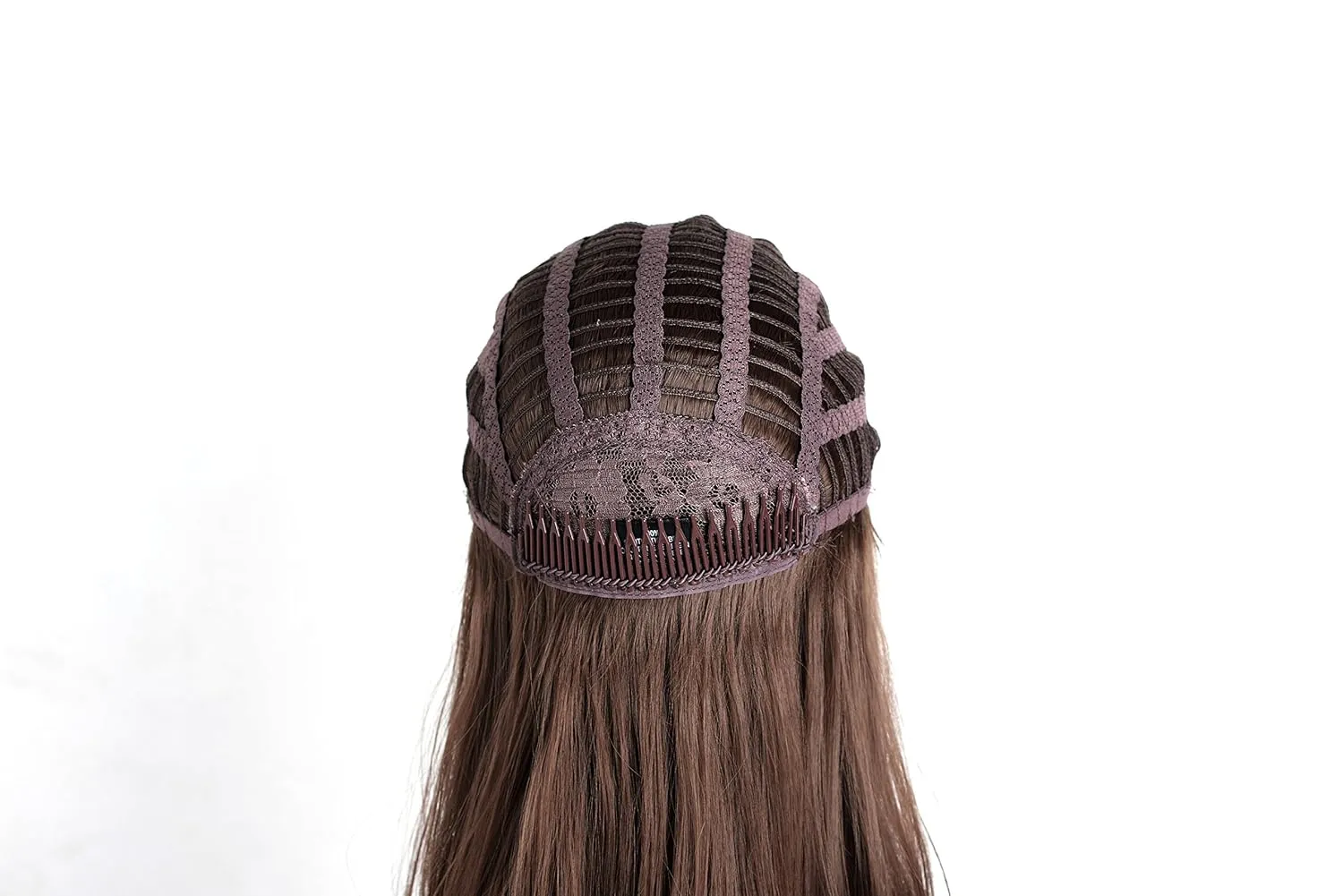 Onedor 22" Semi Curly Hair Women Ladies 3/4 Half Wig Premium Japanese Synthetic fibers Wigs with Secured Mesh Head Cap (10)