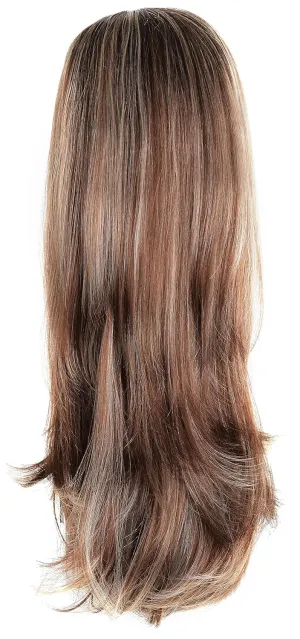 OneDor 22" Semi Curly Hair Women Ladies 3/4 Half Wig Premium Japanese Synthetic fibers Wigs with Secured Mesh Head Cap (R1224B)