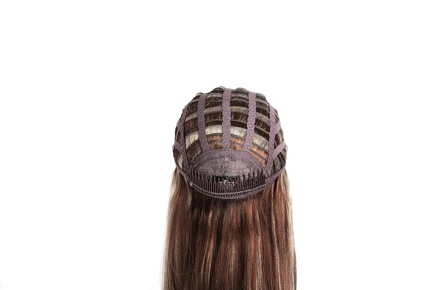 OneDor 22" Semi Curly Hair Women Ladies 3/4 Half Wig Premium Japanese Synthetic fibers Wigs with Secured Mesh Head Cap (R1224B)