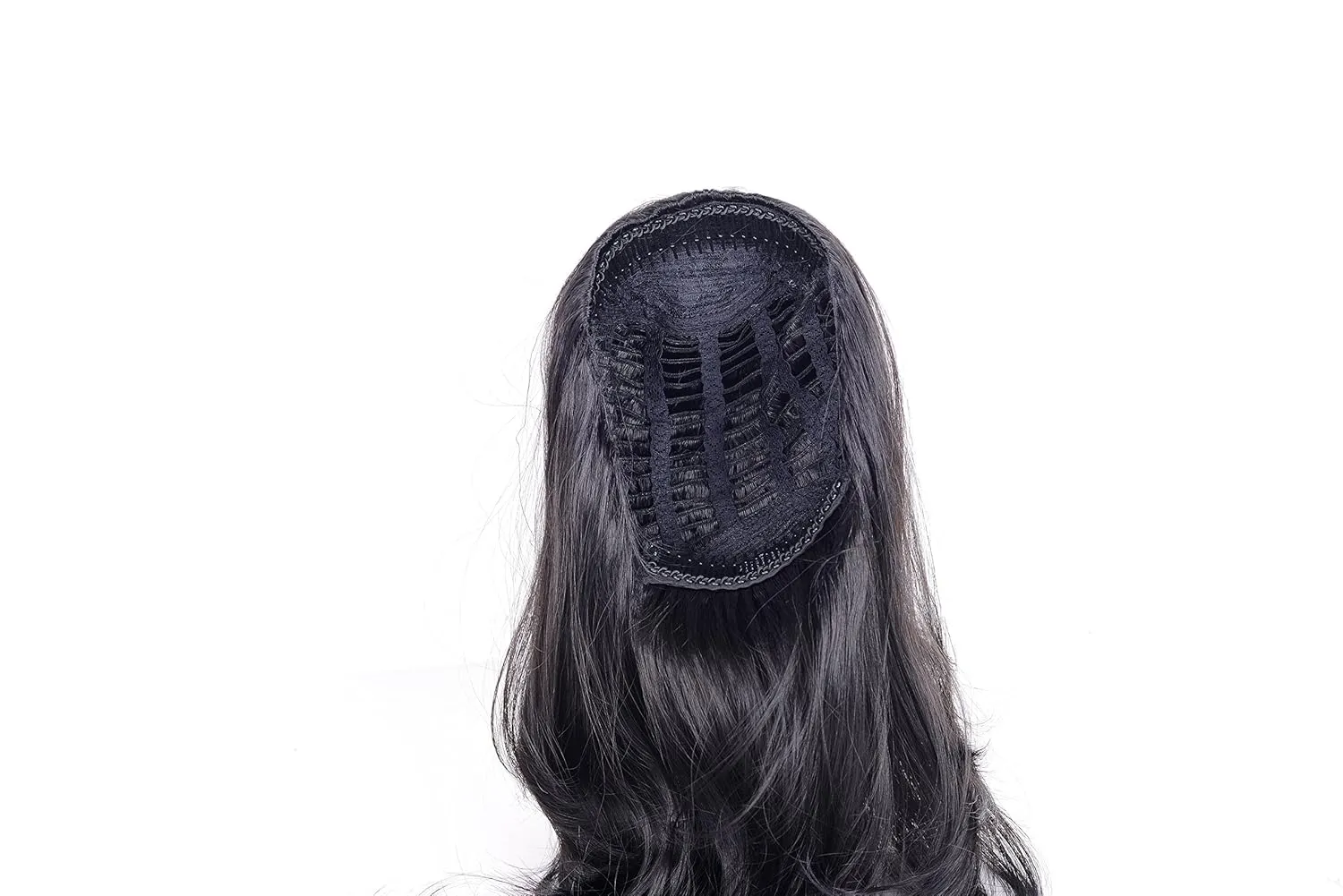 Onedor 22" Semi Curly Hair Women Ladies 3/4 Half Wig Premium Japanese Synthetic fibers Wigs with Secured Mesh Head Cap (R1)