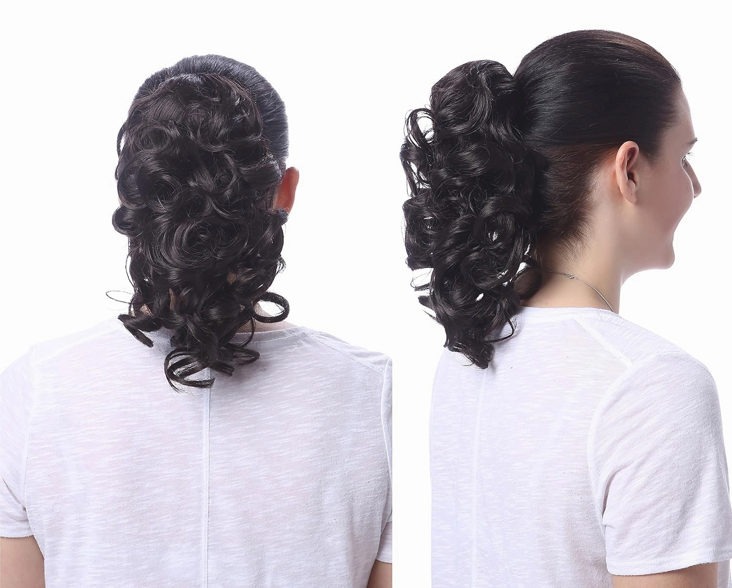 Onedor 12" Synthetic Fiber Natural Textured Curly Ponytail Clip In/On Hair Extension Hairpiece (24H613)