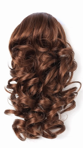 Onedor 12" Synthetic Fiber Natural Textured Curly Ponytail Clip In/On Hair Extension Hairpiece (30# - Reddish Brown)