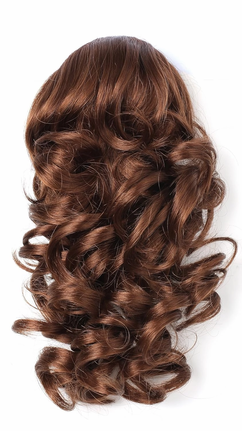Onedor 12" Synthetic Fiber Natural Textured Curly Ponytail Clip In/On Hair Extension Hairpiece (30# - Reddish Brown)