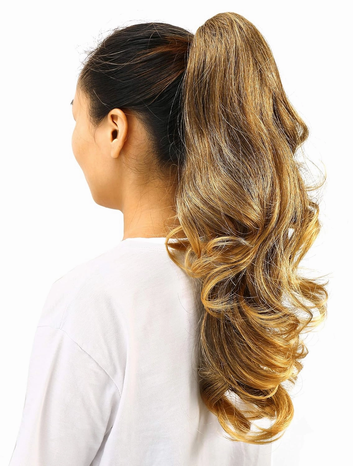 OneDor 20" Curly Synthetic Clip In Claw Drawstring Ponytail Hair Extension Synthetic Hairpiece 190g with a jaw/claw clip (R1416T)