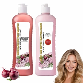Onion Biotin And Rosemary Shampoo, Purple Onion Hair Treatment Set For Strengthens Hair, Promotes Hair Growth, Moisturizes Scalp, Adds Shine & Softness (Onion)