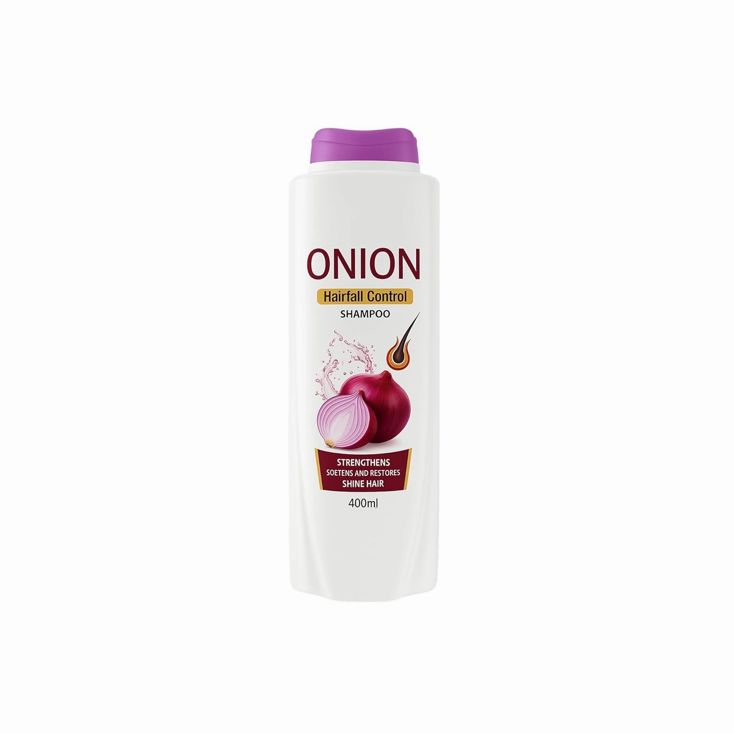 Onion Hairfall Control Shampoo 400ml – Reduce Hair Fall, Boost Hair Strength & Shine – Softens and Restores Damaged Hair – Gentle Scalp Care for Men and Women