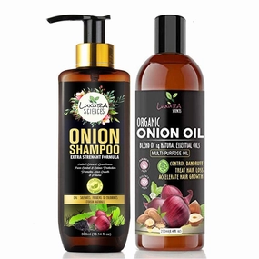 Onion Shampoo & Onion Oil Combo | Herbal Hair Care Pack | Control Hair Fall, Enhance Hair Growth, Strengthen Roots, Add Shine & Smoothness | 300ml   250ml