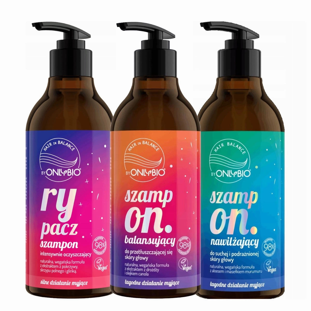 OnlyBio Hair Balance Balancing   Moisturising & Rypacz Shampoos Bundle