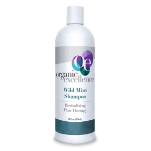Organic Excellence Natural Organic Shampoo, Wild Mint & Rosemary, Chemical Free, Plant-Based, Toxin-Free, Cruelty-Free, Certified Herbs & Oils For Healthy Full-Bodied Hair 16 fl. oz