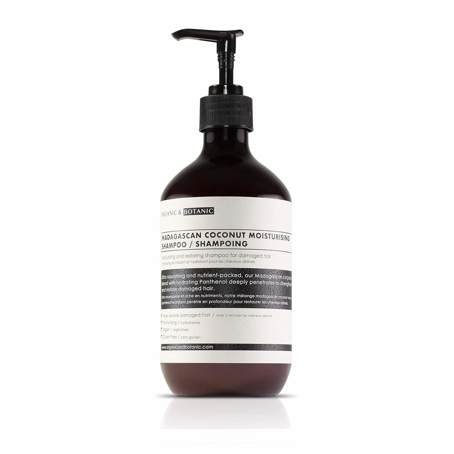 Organic & Botanic Madagascan Coconut Moisturising Shampoo 16.9 Fl Oz (500ml), White