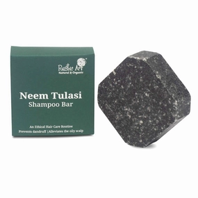 Organic Neem Tulsi Shampoo Bar | Oily, Dandruff Prone Hair | Charcoal & Eucalyptus | Sulfate, Paraben & Added Fragrance Free | Natural & Organic Essential For Women & Men | 2.65 Oz
