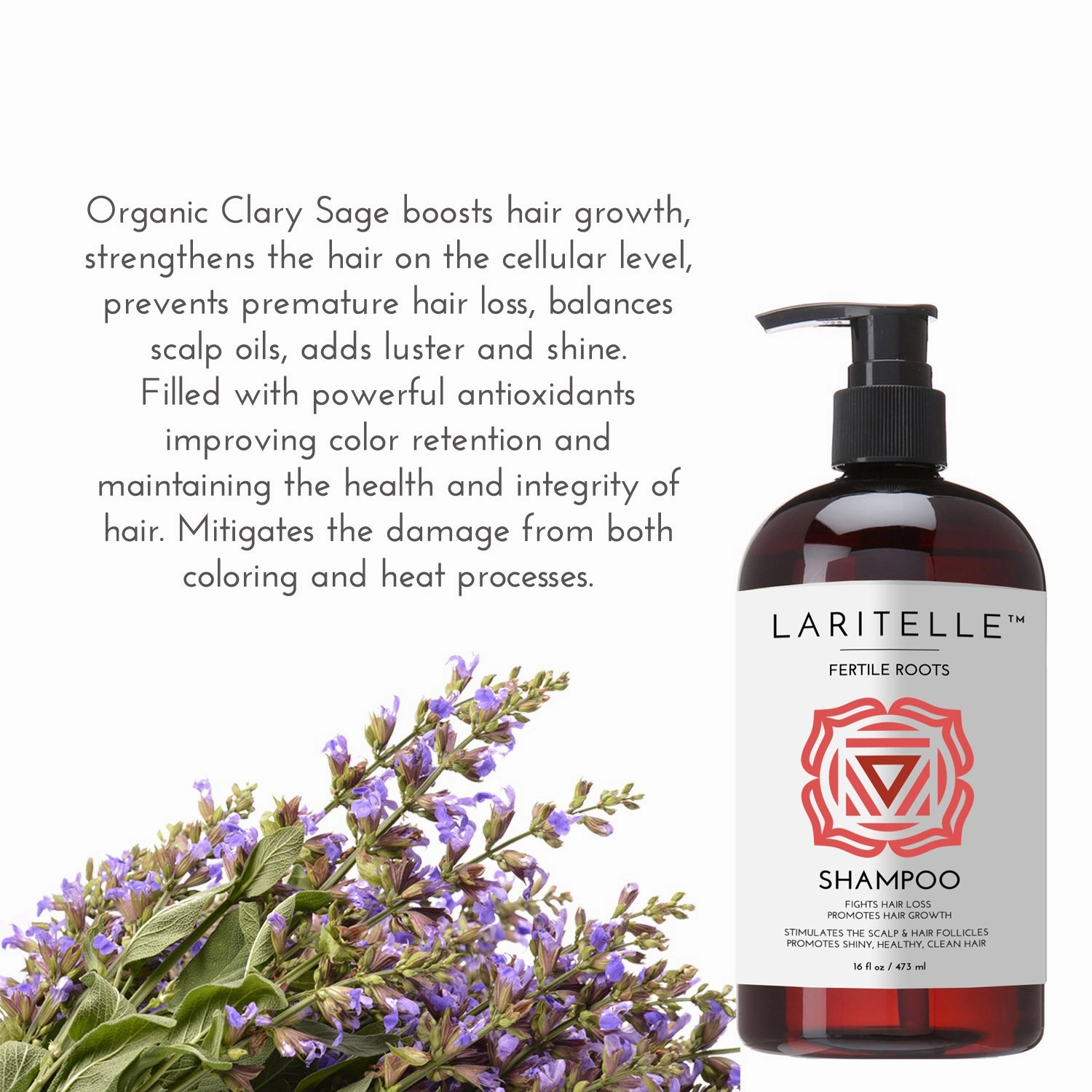 Organic Shampoo 16 oz. Fortifying, Strengthening, Rejuvenating. Prevents Hair Shedding, Promotes New Hair Growth. Ayurvedic Herbs, Lavender, Ginger, Rosemary, Patchouli and Cloves. Vegan. GF