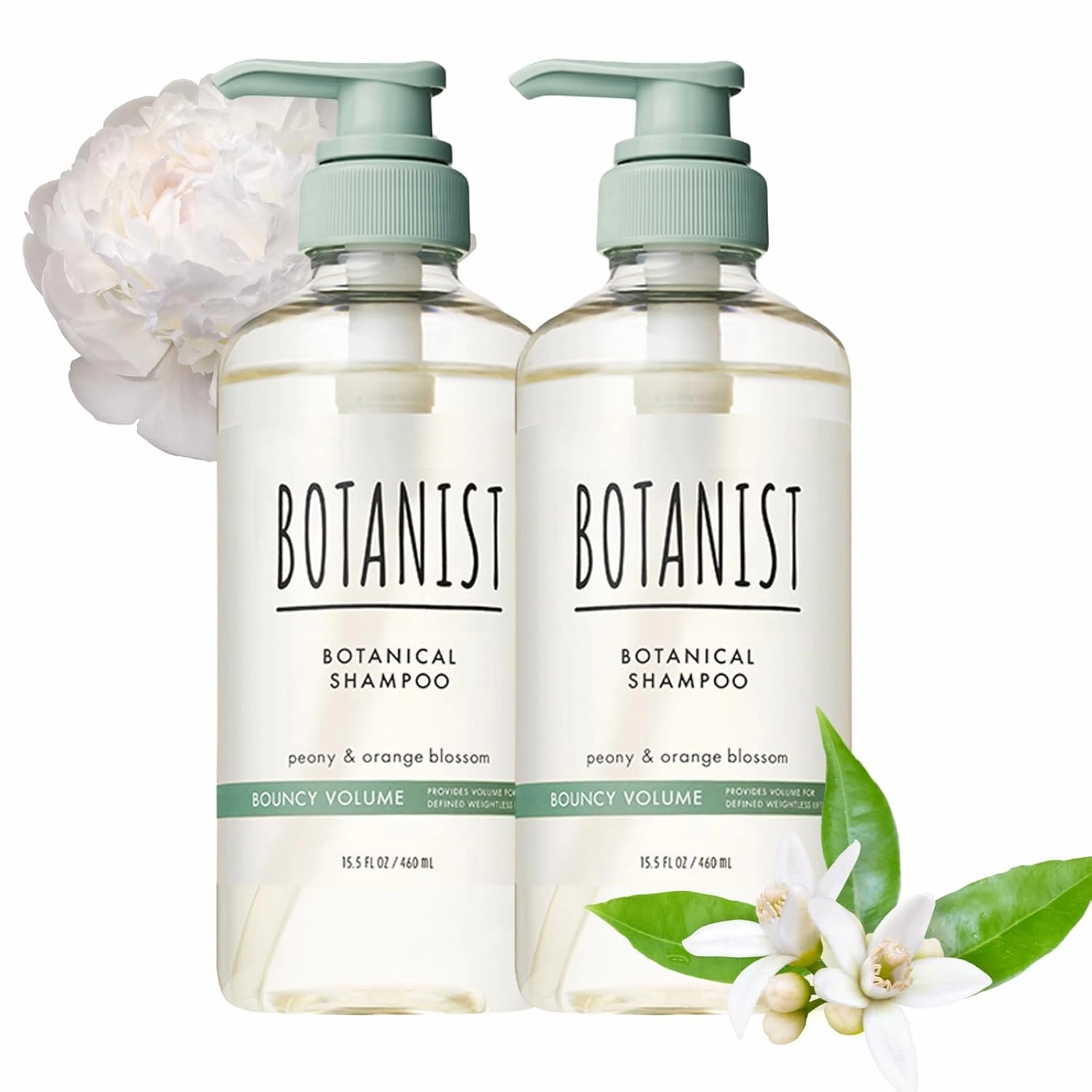 Organic Shampoo for Thin & Fine Hair Women & Men, Natural Shampoo from Japan with Collagen, Macadamia Nut Oil & Jojoba Seed Oil, Sulfate & Silicone Free, Peony& Orange Blossom,15.5 Fl Oz, 2EA
