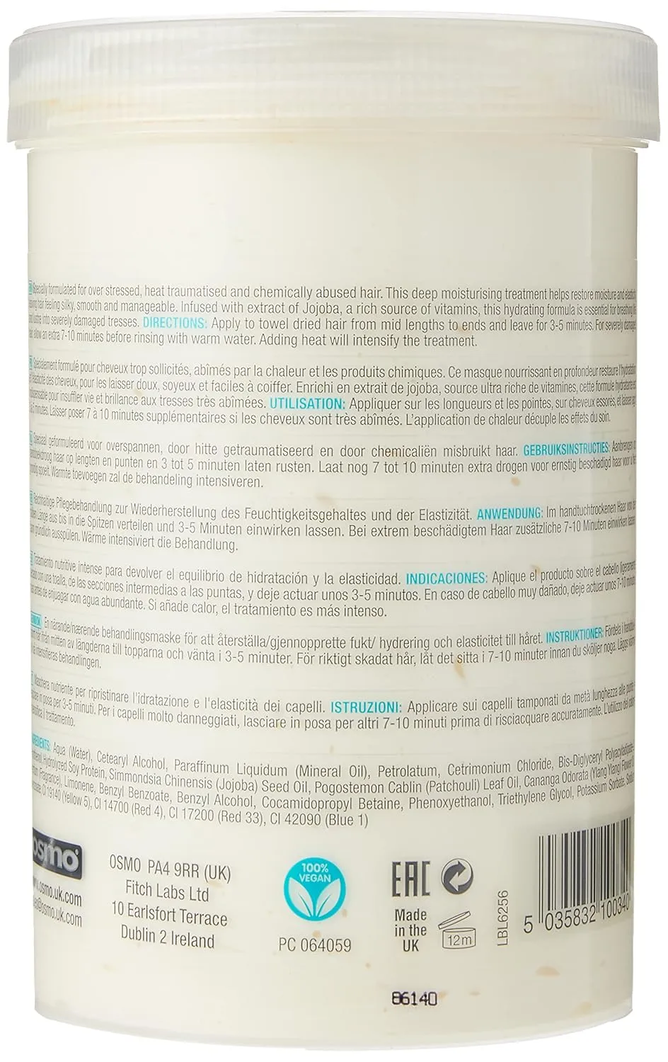 Osmo Intensive Deep Repair Hair Mask for Restoring Moisture and Conditioning Hair and Creating Beautiful Healthy, Naturally Glossy Hair. Size 1200ml.…