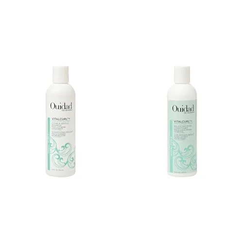 Ouidad VitalCurl  Clear & Gentle Shampoo and Balancing Rinse Conditioner Set, 8.5 Fl Oz Each