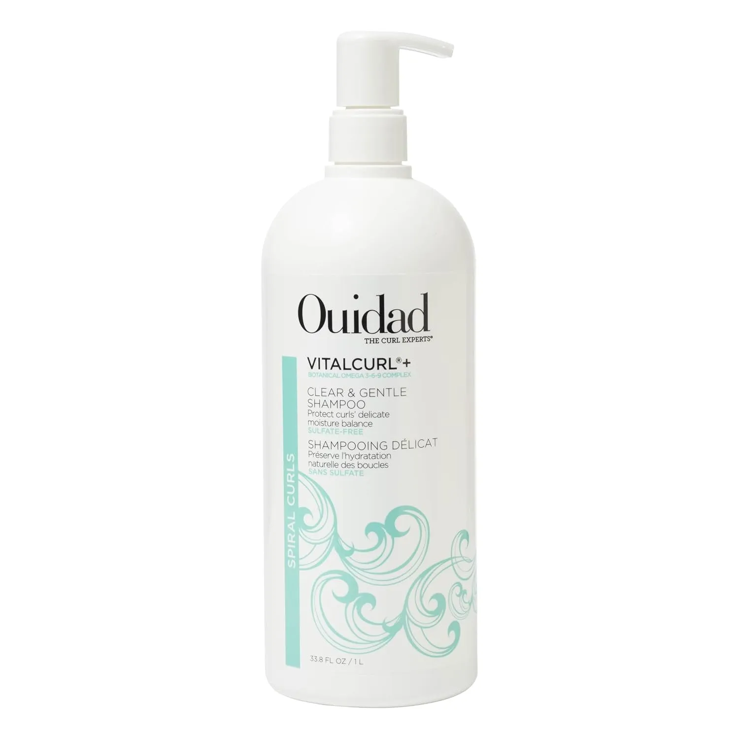 OUIDAD Vitalcurl  Clear & Gentle Shampoo Liter Size, 33.8 oz.
