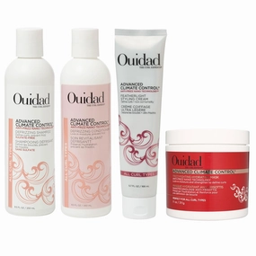 Ouidad Advanced Climate Control Shampoo, Conditioner, Styling Cream & Hair Mask Bundle – Anti-Frizz, Curl-Defining, Sulfate-Free, Locks in Moisture, Safe for Color-Treated Hair, Hydrates & Nourishes C