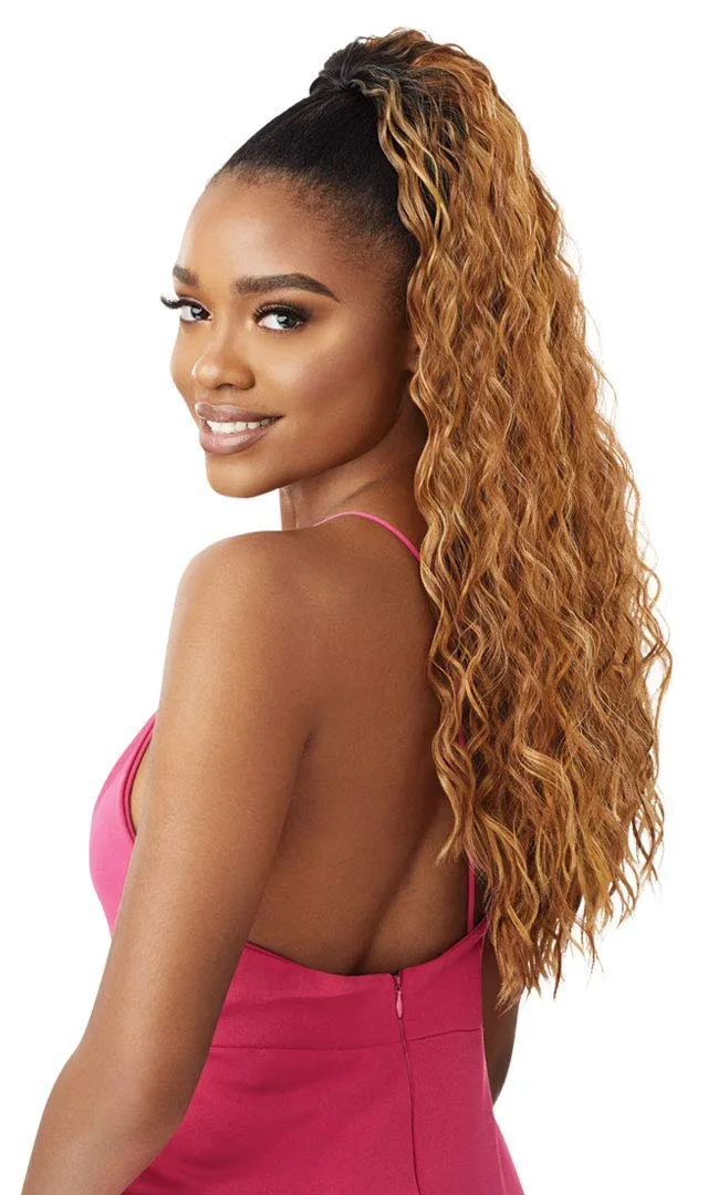 Outre PRETTY QUICK DRAWSTRING PONY Long Curly Wave Ponytail Premium Synthetic Heat Resistant Secure Fit Quick Easy Styling Soft Feel Natural Luster - JOVANI (2)