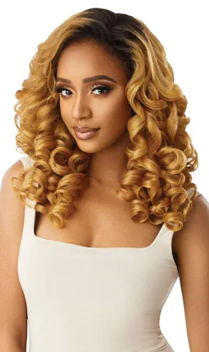 Outre QUICK WEAVE New Half Wig Cap Full Volume Long Curly Wave Bob Premium Synthetic High Heat Resistant 60 Seconds Self Style Instant Transformation - JEANETTE (2T1/425)