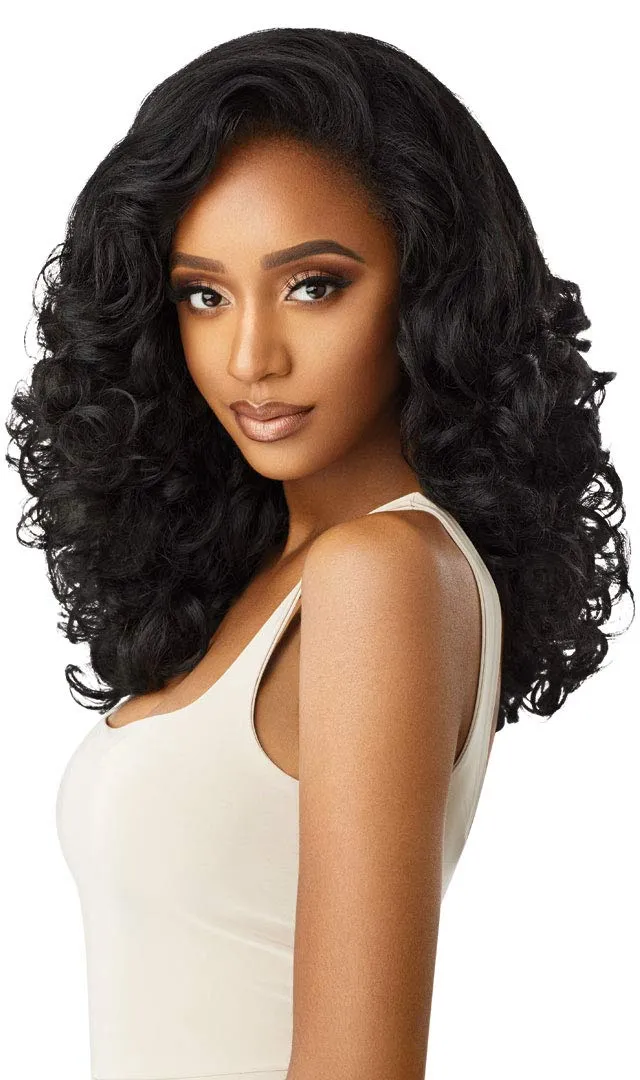 Outre QUICK WEAVE New Half Wig Cap Full Volume Long Curly Wave Bob Premium Synthetic High Heat Resistant 60 Seconds Self Style Instant Transformation - JEANETTE (2T1/425)