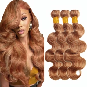 P27/30 Human Hair Bundles Ombre Body Wave Bundles Honey Blonde 10 12 14 Inch 8A Brazilian Virgin Remy Hair 2 Tone Color #30 Mixed With Color #27