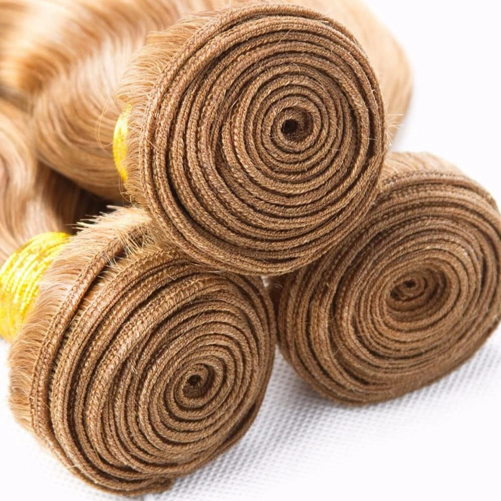 P27/30 Human Hair Bundles Ombre Body Wave Bundles Honey Blonde 10 12 14 Inch 8A Brazilian Virgin Remy Hair 2 Tone Color #30 Mixed With Color #27