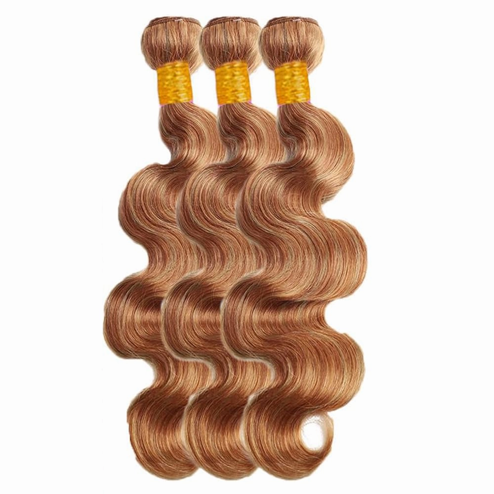 P27/30 Human Hair Bundles Ombre Body Wave Bundles Honey Blonde 10 12 14 Inch 8A Brazilian Virgin Remy Hair 2 Tone Color #30 Mixed With Color #27
