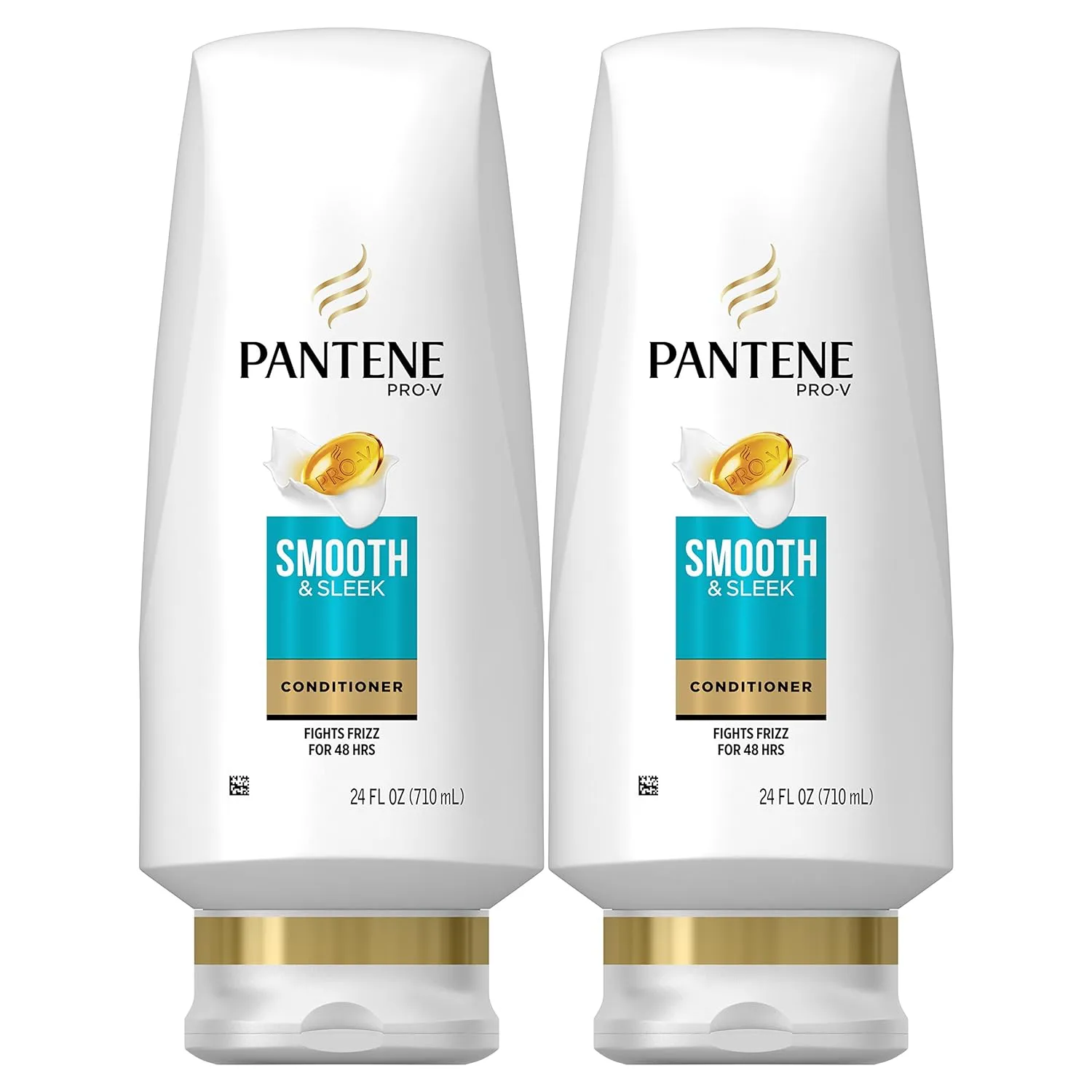 Pantene Argan Oil Conditioner for Frizz Control, Smooth and Sleek, 24 Fl Oz (Pack of 2) (Packaging May Vary)