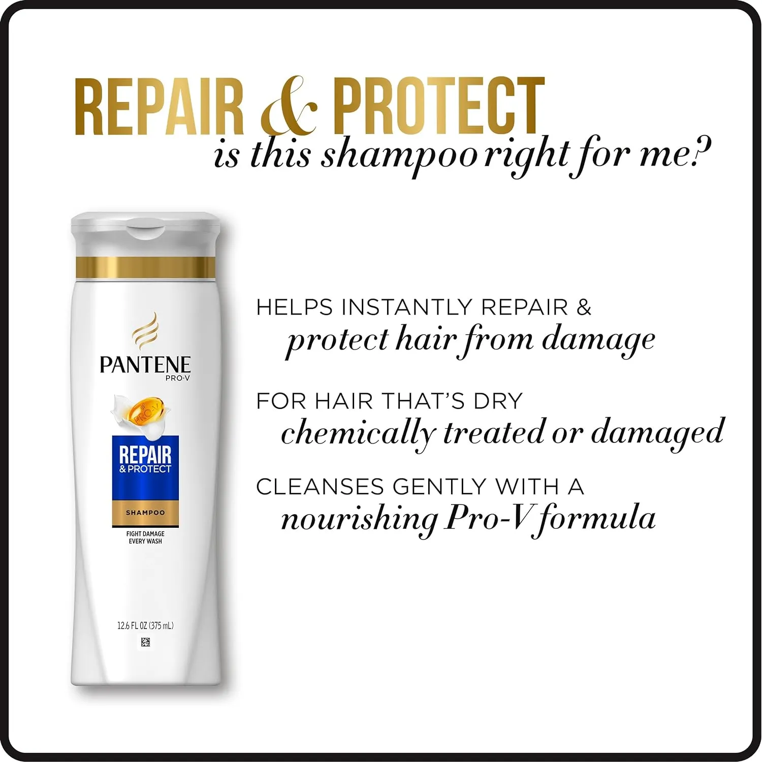 Pantene Argan Oil Shampoo 25.4 OZ and Sulfate Free Conditioner 24 OZ for Damaged Hair, Repair and Protect, Bundle Pack