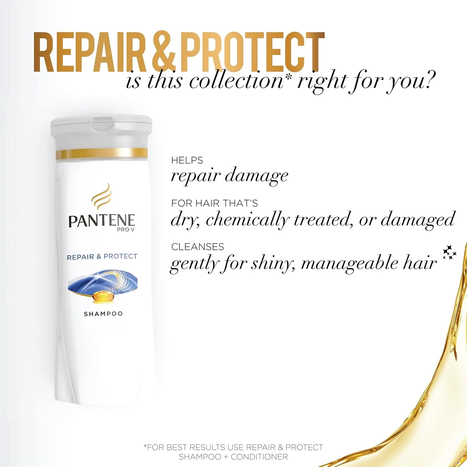Pantene Pro-V Repair & Protect Shampoo 25.4 Fl Oz (packaging may vary)