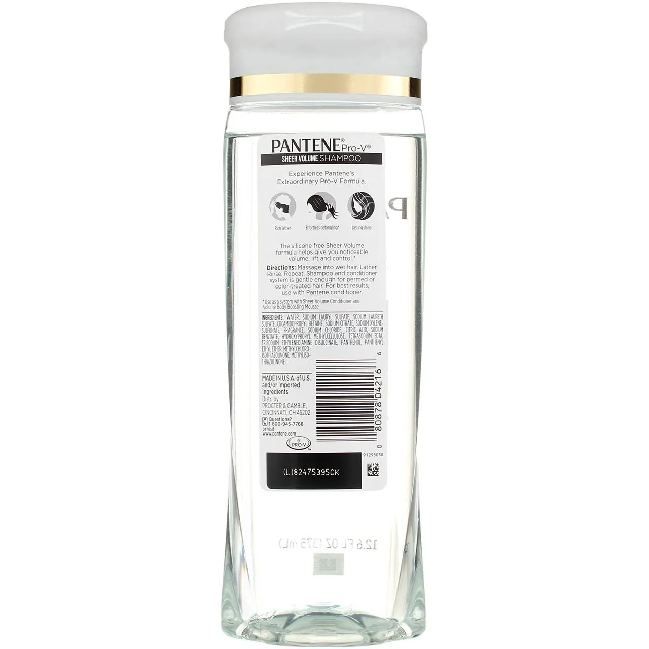 Pantene Pro-V Sheer Volume Free Flowing Fullness Shampoo 12.60 oz (Pack of 4)