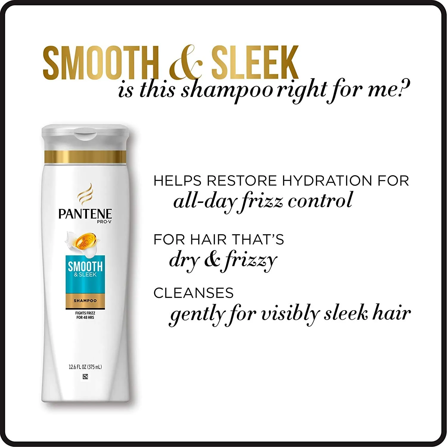 Pantene Pro-V Smooth & Sleek Shampoo, 25.4 fl oz