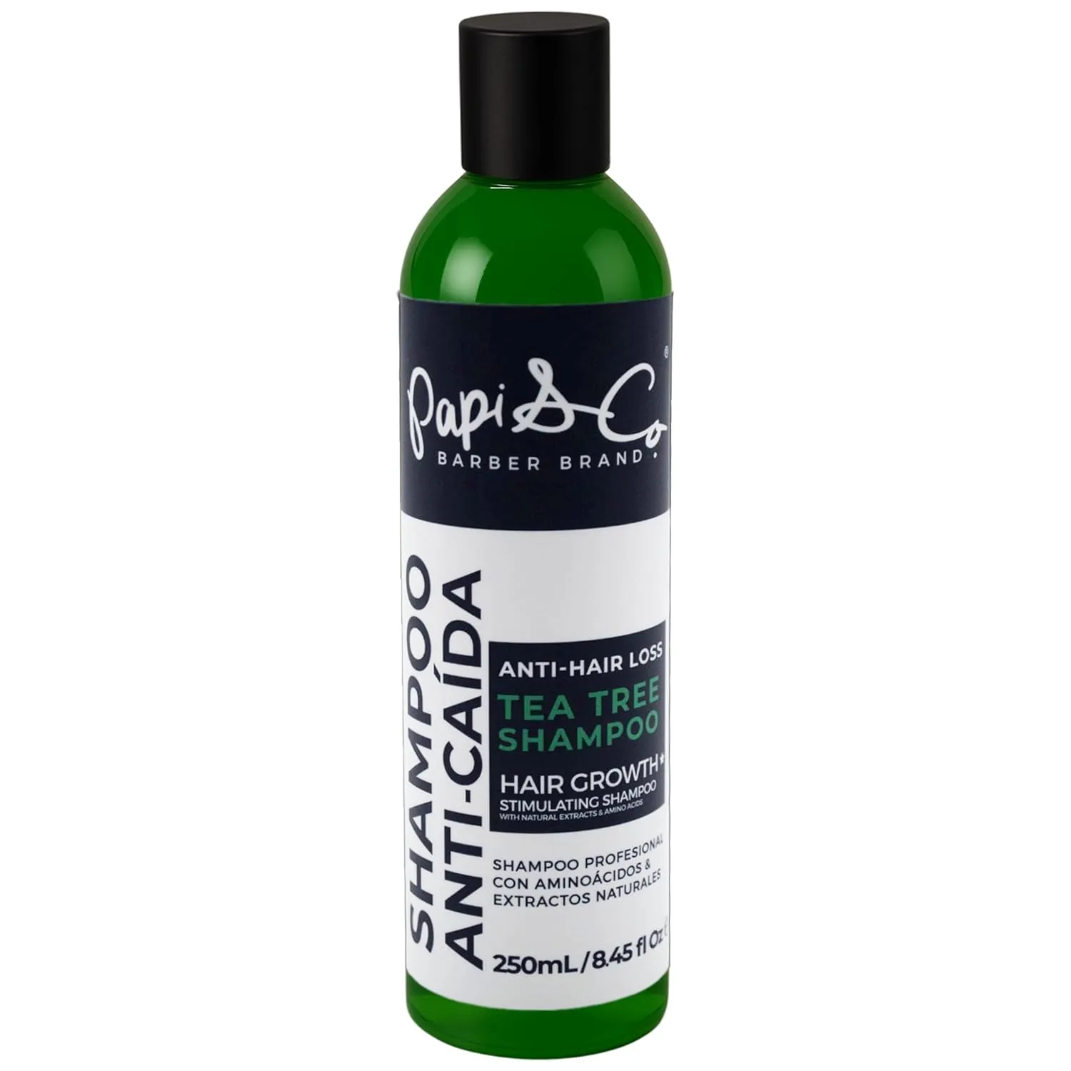 Papi & Co. - Revitalizing Tea Tree Anti Hair Loss Shampoo, Hair Regrowth for Men, Tea Tree Oil Shampoo, Men’s Shampoo with Natural Oil Extracts, 250 mL