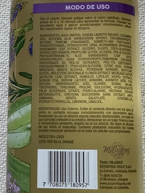 Paquete de 2 Champú Ultranutritivo Premium Milagros 15.2 oz – | Ideal para el lavado diario, romero y quina | Colombia Shampoo Milagros cuidado del cabello