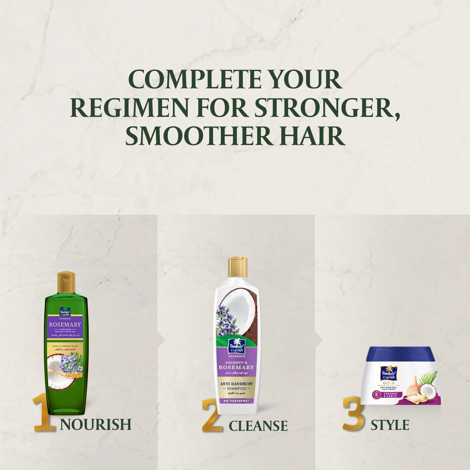 Parachute Advansed Anti-Dandruff Rosemary Shampoo with coconut | Nourishes Hair & Detoxes Scalp | 11.4 Fl oz | Pack of 3