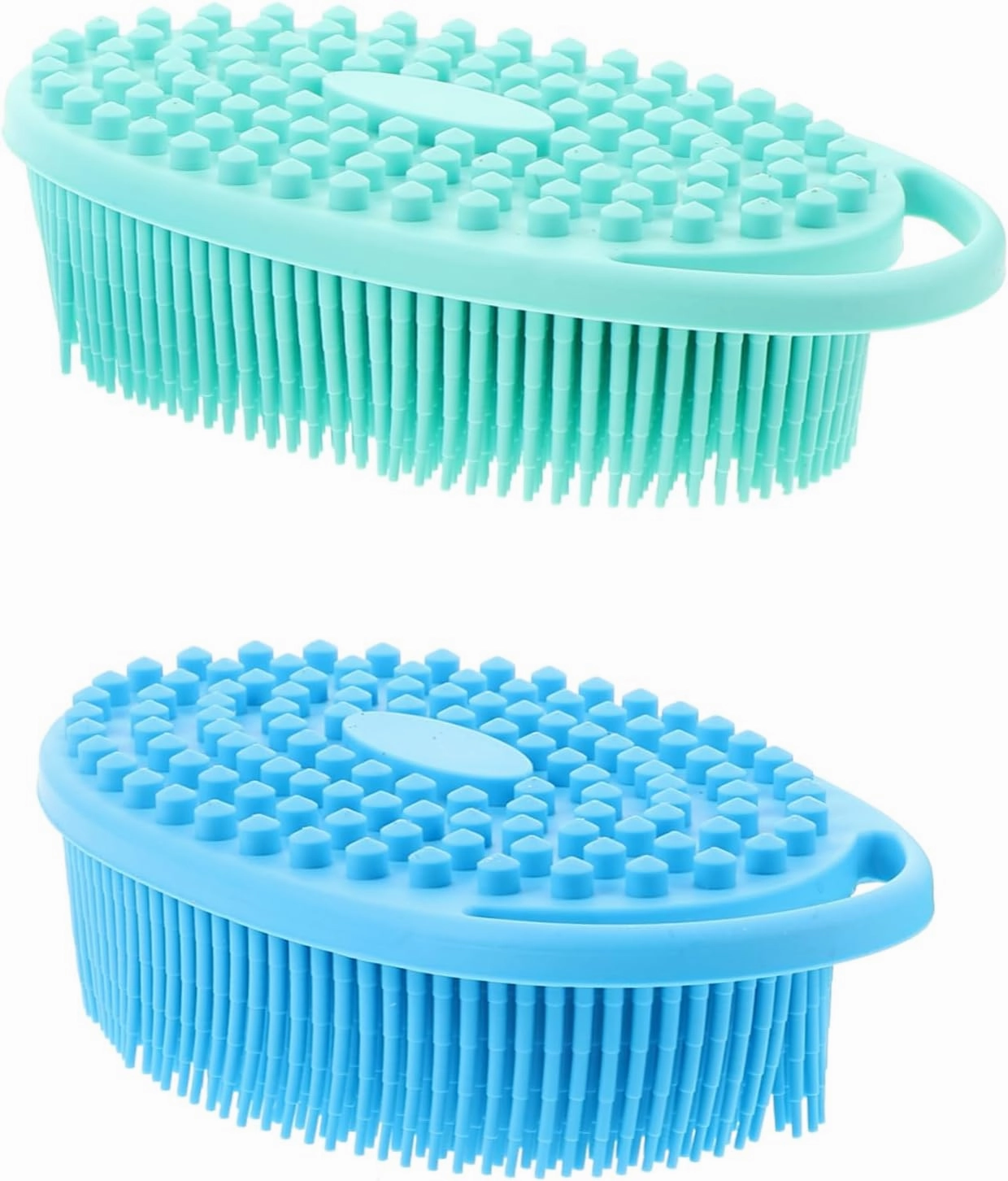 PartyKindom 2pcs Silicone Body Scrubber Exfoliating Bath Brush for Daily Cleansing Soft Scalp Massager for Adults Convenient Hanging Design for Shower Essentials